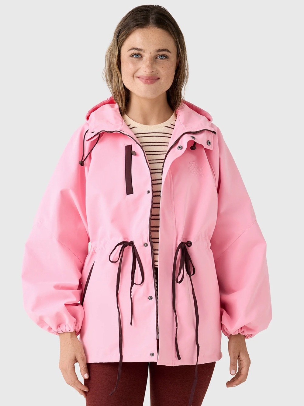 Damson Madder Liu Water Resistant pink raincoat